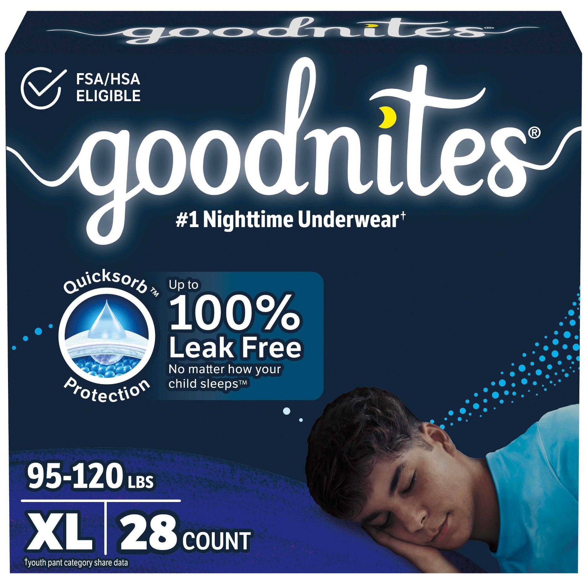 Goodnites Boys' Disposable Nighttime Underwear - Size XL - 28 ct