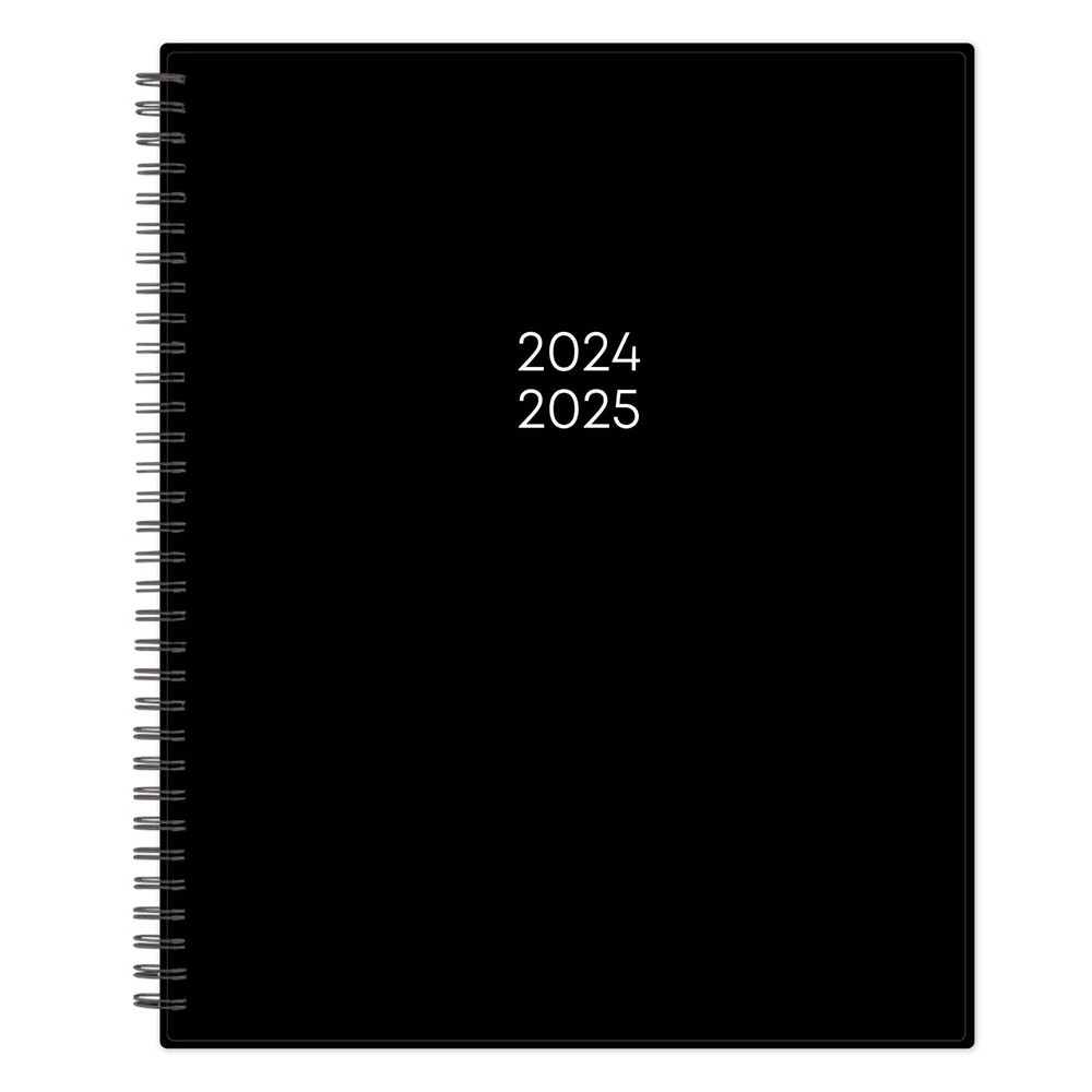 Blue Sky July 2024 - June 2025 8.5""x11"" Weekly/Monthly Wirebound Planner PP Solid Black -  89485037