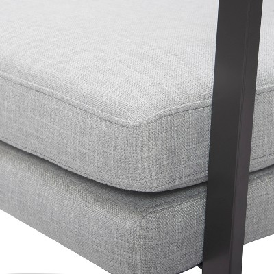 Russell Light Gray Metal Frame Accent Chair