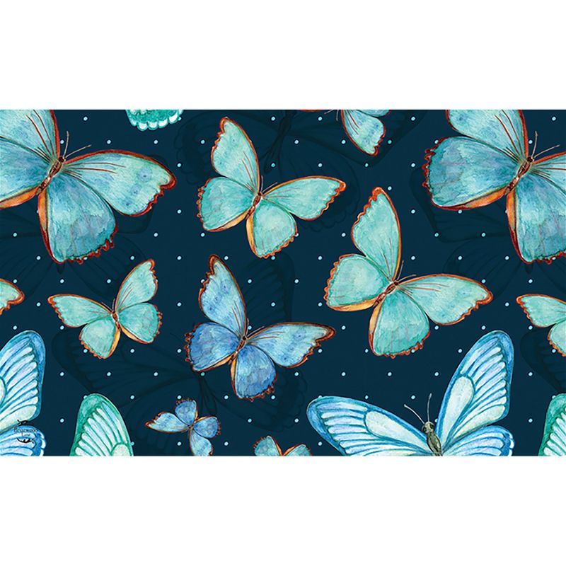 Blue Butterflies Spring Doormat Indoor Outdoor 30" x 18" Briarwood Lane, 1 of 5