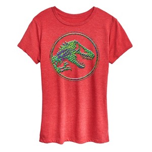 Women's - Jurassic Park - Reptile Texture Coin Logo- Women's Short Sleeve Graphic T-Shirt Short Sleeve Graphic T-Shirt - 1 of 4