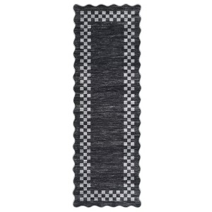 Washable Modern Scalloped Border Bedroom Living Room Rugs, Low Pile Non Slip Floor Carpet for Home - 1 of 4