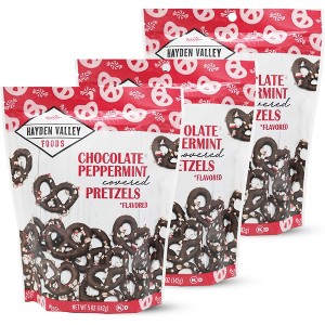 Hayden Valley Foods Chocolate Peppermint Covered Pretzels | 5 oz Bags (Pack of 3) | No Artificial Flavors, Preservatives or Colors - 1 of 2