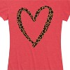 Women's - Instant Message - Leopard Print Heart Outline Short Sleeve Graphic T-Shirt - 2 of 4