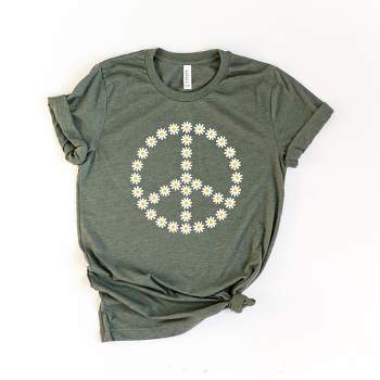 Simply Sage Market Women's Daisy Peace Sign Short Sleeve Graphic Tee