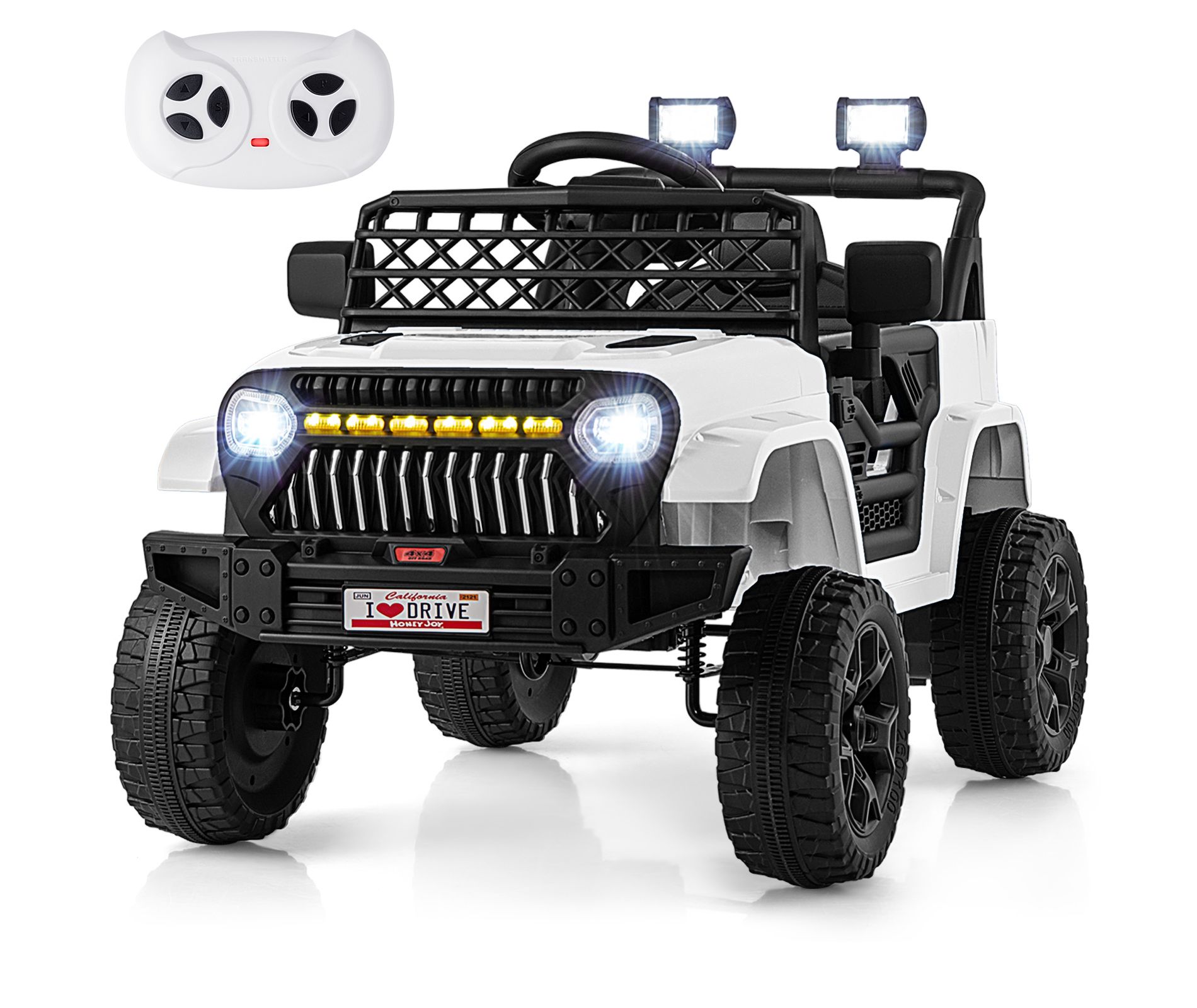 Costway 12V Kids Ride on Truck Car Battery Powered Toddler Electric Vehicle w/ 3 Speeds