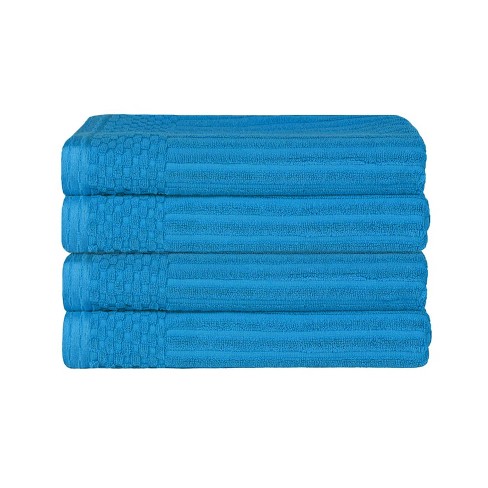 Cotton Geometric Jacquard Plush Soft Absorbent 3 Piece Bath Towel Set By  Blue Nile Mills : Target