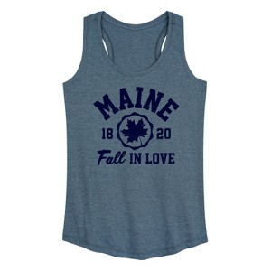 Women's - Instant Message - Maine 1820 Fall in Love Graphic Racerback Tank - 1 of 4