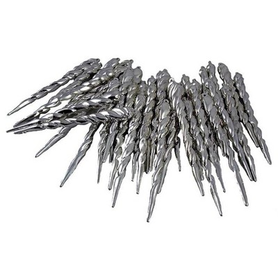 Northlight Shiny Shatterproof Icicle Christmas Ornaments - 5" - Silver Gray - 36ct