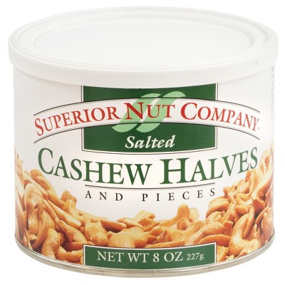 Superior Nut Salted Cashew Halves - 8oz - 12 ct