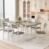 Hooseng Dinner Table Set for 6, kitchen Dinette Set with 6 High Backed Chairs, Modern Kitchen Table Furniture, 7-Piece Kitchen Table Set - 3 of 4