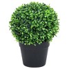VidaXL Artificial Boxwood Plants 2 pcs with Pots Ball Shaped Green 14.6" - 2 of 4