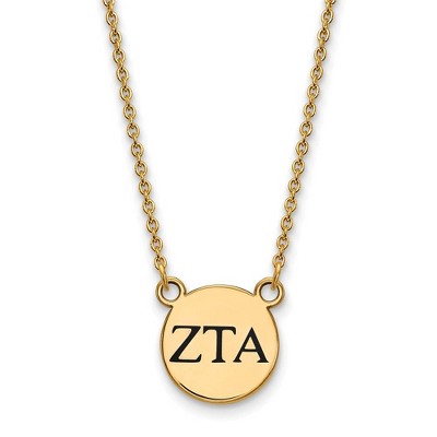 Black Bow Jewelry 14k Yellow Gold Plated Sterling Silver Zeta Tau Alpha Greek Life Necklace 18 Inch