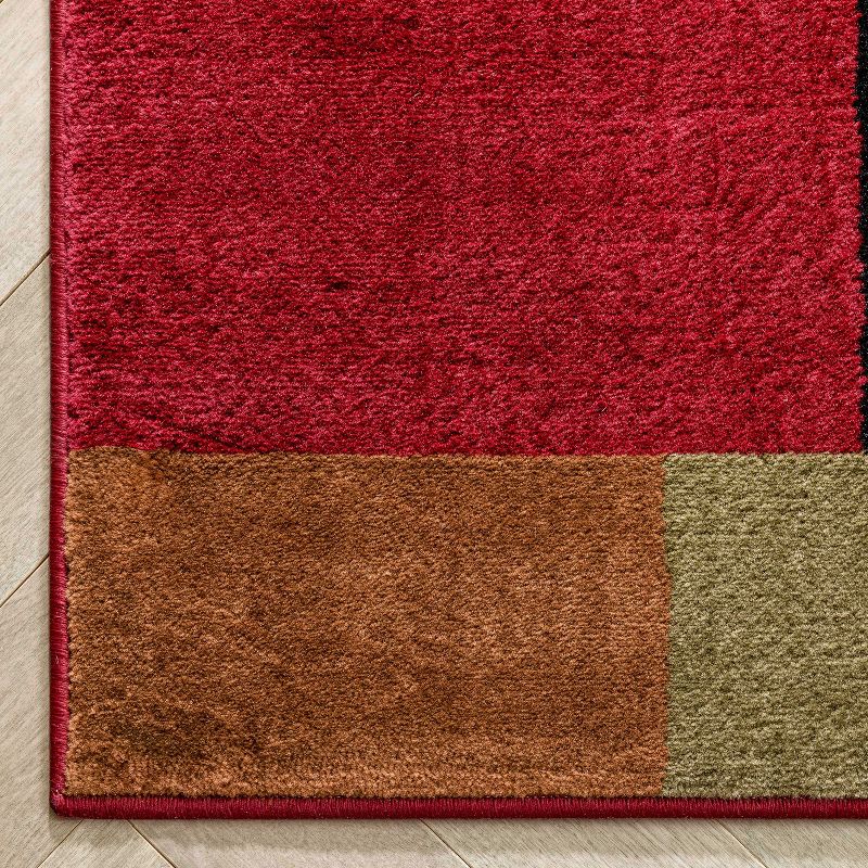 Imperial Mosaic Geometric Modern Casual Abstract Contemporary Block Boxes Soft Red Area Rug, 5 of 9