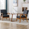 Dolonm Mid Century Modern Arm Chair with Wood Frame Set of 2,PU Leather Reading Armchair,Easy Assembly - 2 of 4