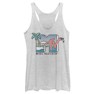 Women's MTV Beach Vacation Logo Racerback Tank Top - 1 of 4