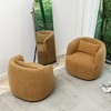 KINWELL 34" Wide Boucle Fabric Upholstered Swivel Armchair (Set of 2) - 3 of 4