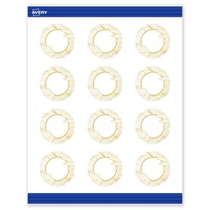 Avery Round Business Cards, Gold Florals, 2" Diameter, 120 Total - 1 of 4