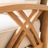 Cambridge Casual Carmel Teak Wood Outdoor Patio Rocking Chair with Tan Cushion - 4 of 4