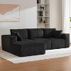 137" Cloud Sectional Couch with Chaise, Boneless Corduroy Sofa, Modern Oversized Modular Upholstered Sofa, for Living Room, Bedroom, Apartment - 2 of 4