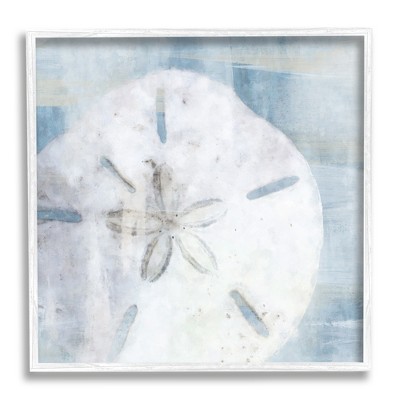 Stupell Industries Pastel Blue Sand Dollar Seashell Framed Giclee Art