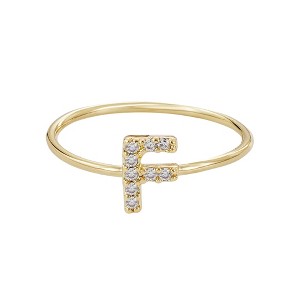 Adornia 14k Gold Plated CZ Pave Initial Ring - 1 of 3