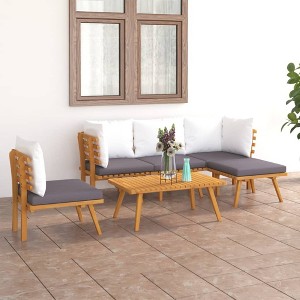 vidaXL Garden Lounge Set Dark grey, white - 1 of 4