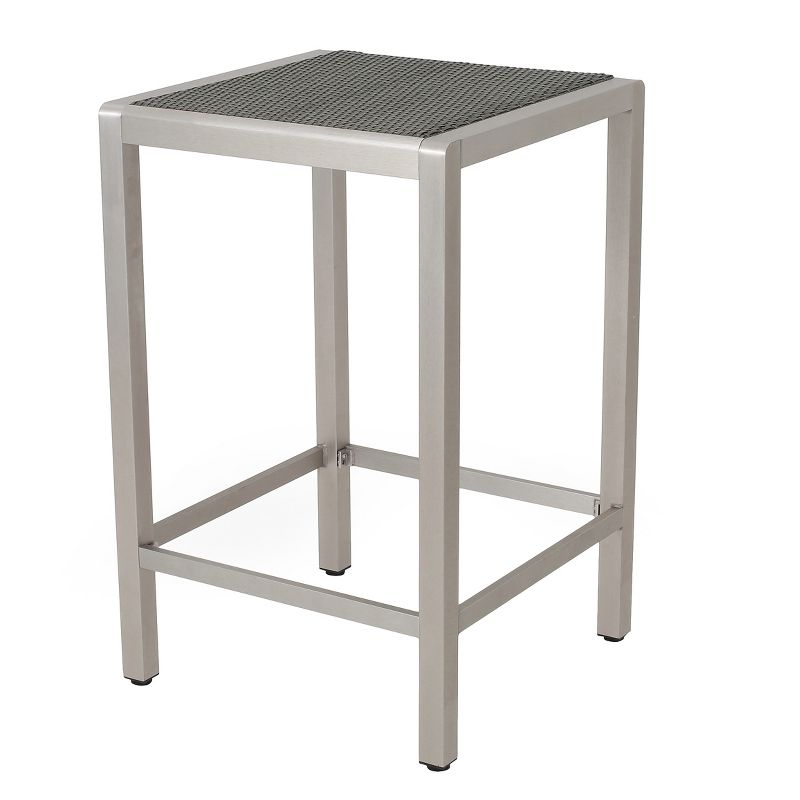 Cape Coral Square Aluminum and Wicker Bar Table - Gray - Christopher Knight Home, 1 of 6