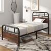 Infans Twin Size Metal Platform Bed Frame Industrial Headboard Mattress Foundation - 3 of 4