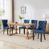 MAYEERTY Modern High-End Tufted Dining Chair - Solid Wood, PU & Velvet Upholstery, Wood Legs, Nailhead Trim, 2-Pcs Set - 3 of 4
