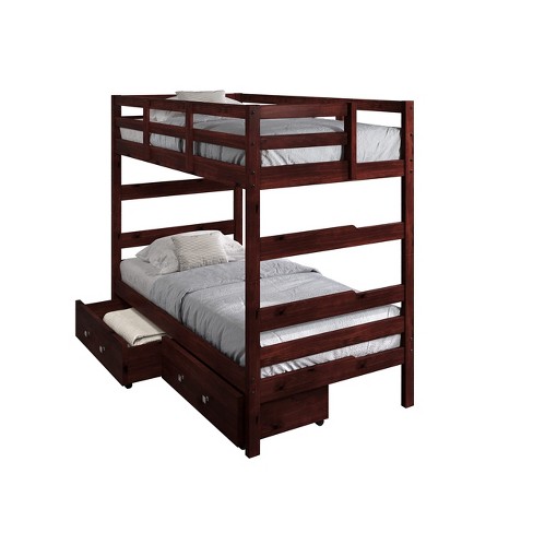 Donco Kids Promo Shaker Twin Over Twin Cappuccino Bunkbed With Dual Underbed Drawers - image 1 of 4