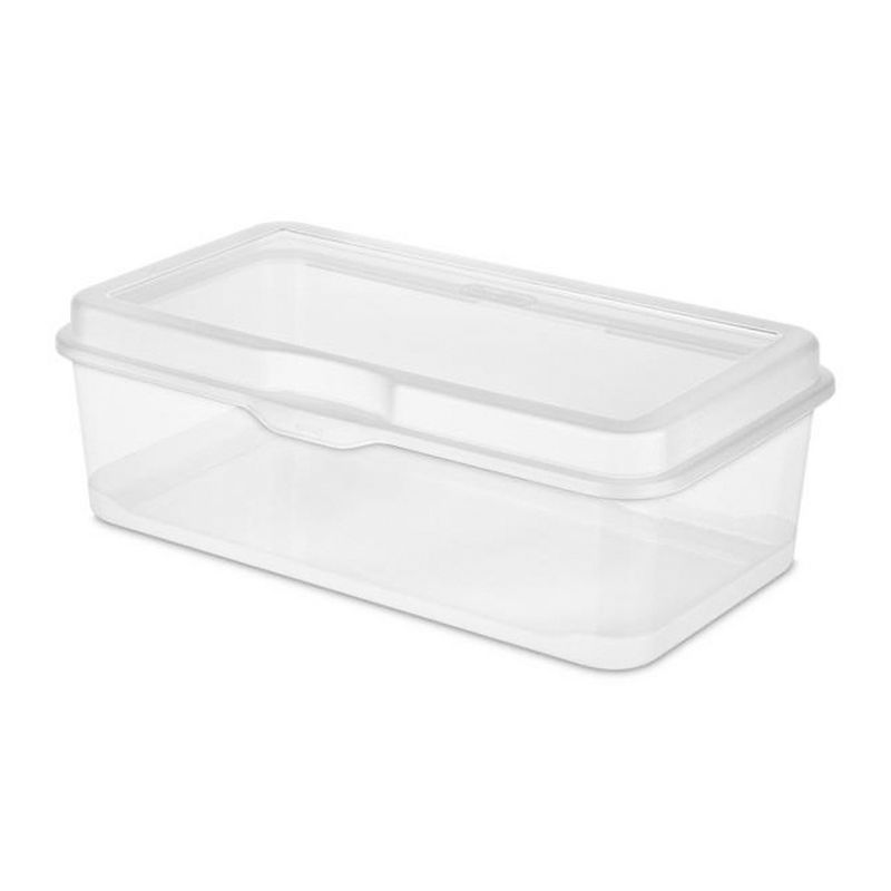 Sterilite Clear FlipTop Plastic Stacking Storage Container Tote with Latching Lid for Home Organization in Closets, Playroom, or Craft Rooms, 2 of 7