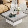 Hommoo Square Coffee Table, Farmhouse Wood Cocktail Table with LED Light - 4 of 4