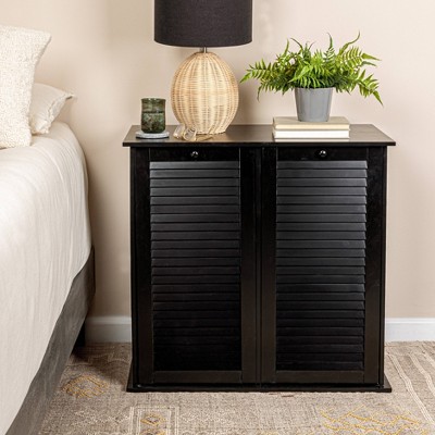 Black Tilt-Out Cabinet Laundry Sorter with Shutter Front