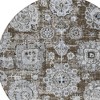 Chocolate And Blue Floral Washable Indoor Outdoor Area Rug - 4 of 4