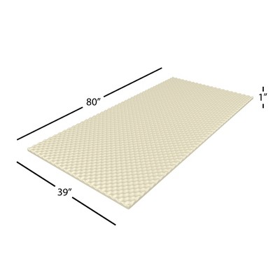 Twin XL Beige Polyurethane Foam Eggcrate Mattress Topper