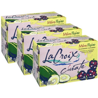 LaCroix Mure Pepino Blackberry Cucumber Sparkling Water - Case of 3/8 packs, 12 fz
