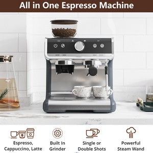 20 Bar Espresso Machine with Built-In Grinder, Semi-Automatic Coffee Maker, Milk Frother, 95oz Water Tank, PID Control - 1 of 4