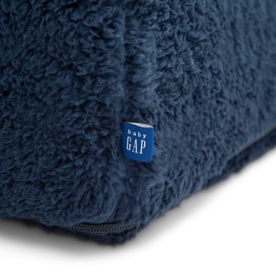 Navy Faux Shearling Bear Chair with Kid-Friendly Handle