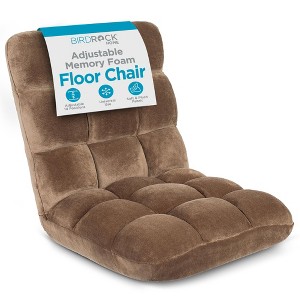 BirdRock Home Adjustable 14-Position Memory Foam Floor Chair - Brown - 1 of 4