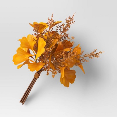 Photo 1 of 2 Pack Ginkgo Mini Artificial Bouquet Gold - Room Essentials