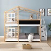 Racxily Bunk Bed House Bed With Roof Windows Blackboard And Storage Ladder Platform Bed, Bed Frame - 3 of 4