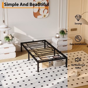 14 Inch Metal Bed Frame Platform Bed Frame No Box Spring Needed, Sturdy Heavy Duty Bed Frame, Easy Assembly, Under Bed Storage - Black - 1 of 4