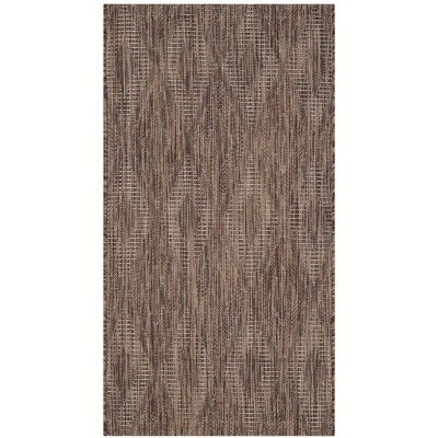 Brown Geometric Low Pile Indoor/Outdoor Area Rug