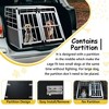 Munora 38" Double Door Pet Travel Crate - Aluminum & MDF Trapezoidal Kennel for Car Transport, Black - 4 of 4
