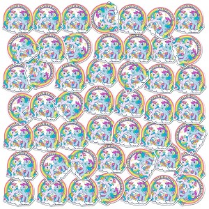 My Little Pony Retro Rainbow 50ct Vinyl Large Deluxe Stickers Variety Pack - 1 of 4
