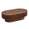 NicBex Modern Small Oval/Round Coffee Table Sturdy Pedestal Base Space-Saving Center Table for Apartment - 2 of 4