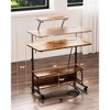 Aheaplus Adjustable Computer Desk with Power Outlets and LED Lights, 32" Manual Stand Up Desk with Monitor Stand - 2 of 4