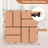 Costway 18/36 PCS Interlocking Deck Tiles 12" x 12" Waterproof All Weather Flooring Covering Brown - 3 of 4