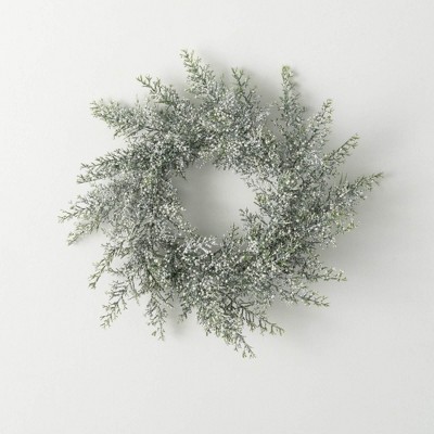 Sullivans Artificial Christmas White Bubble Cedar Accent Ring  Green  Indoor Christmas DÃƒÂ©cor